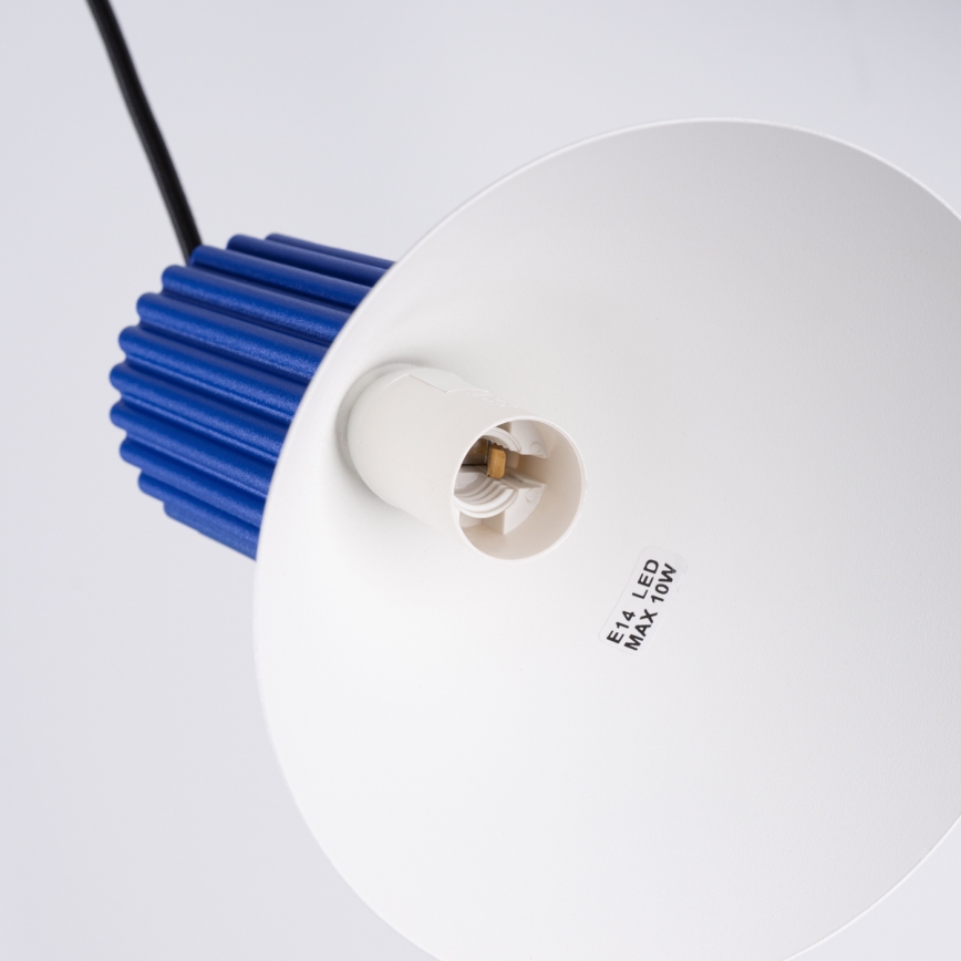 Pendellampa med sladd ESTRIA 1xE14/10W/230V Ø 14 cm blå