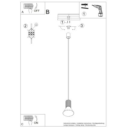 Pendellampa med sladd ESTRIA 1xE14/10W/230V Ø 14 cm blå