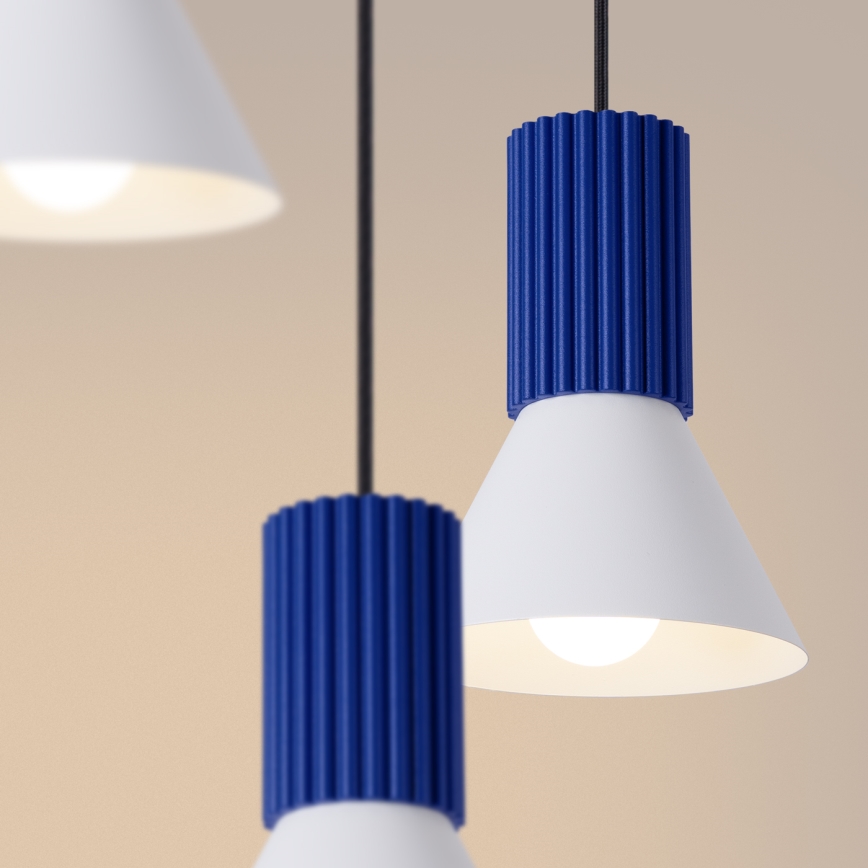 Takpendel ESTRIA 3xE14/10W/230V Ø 30 cm blå