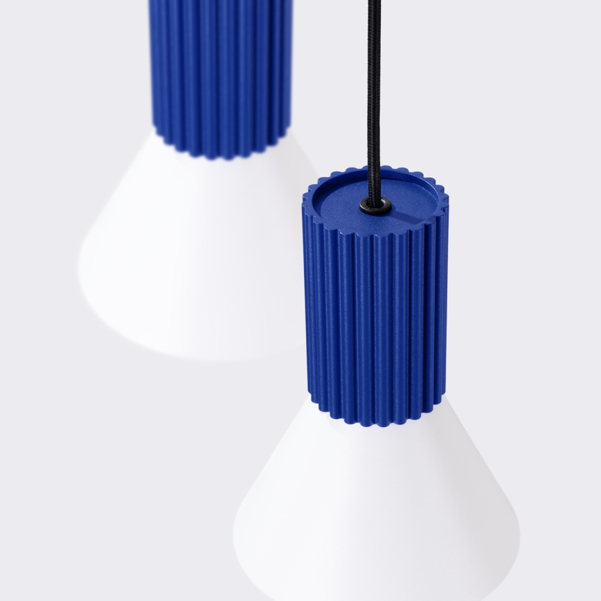 Takpendel ESTRIA 3xE14/10W/230V Ø 30 cm blå