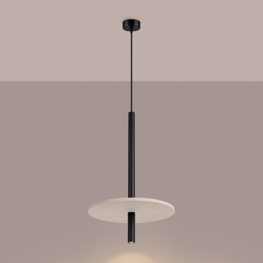 Pendellampa på kabel FELTRO 1xG9/8W/230V svart/krämfärgad