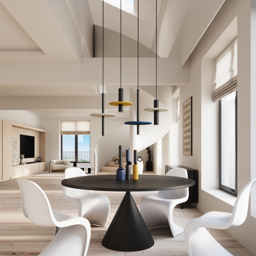 Pendellampa på kabel FELTRO 1xG9/8W/230V svart/krämfärgad