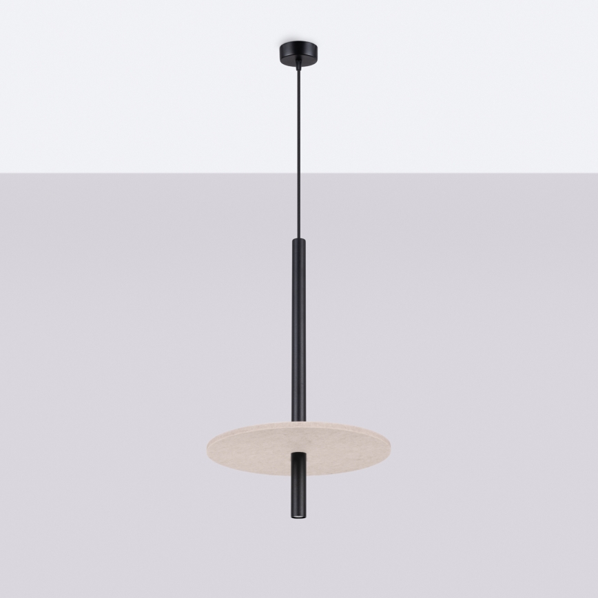 Pendellampa på kabel FELTRO 1xG9/8W/230V svart/krämfärgad