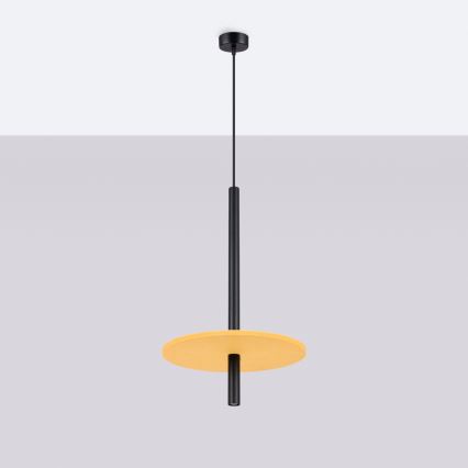 Pendellampa på kabel FELTRO 1xG9/8W/230V svart/gul