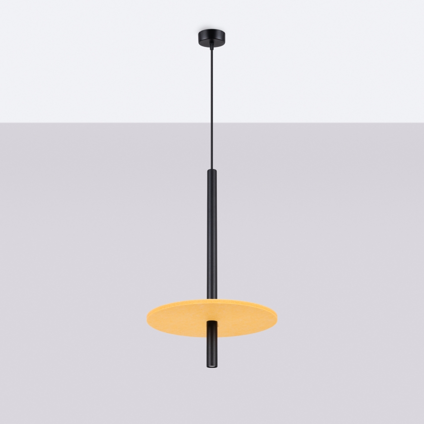 Pendellampa på kabel FELTRO 1xG9/8W/230V svart/gul
