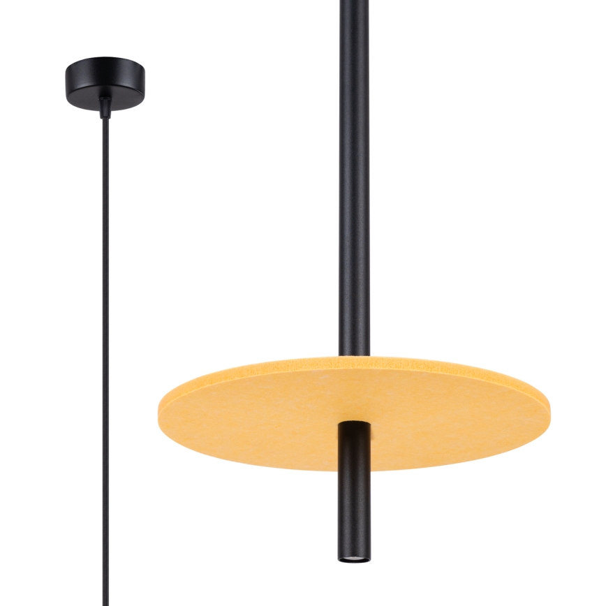 Pendellampa på kabel FELTRO 1xG9/8W/230V svart/gul
