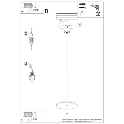 Takpendel FELTRO 1xG9/8W/230V svart/blå
