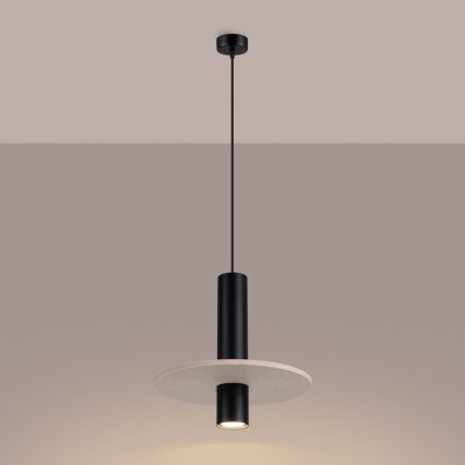 Pendellampa PELTA med sladd 1xGU10/10W/230V svart/kräm