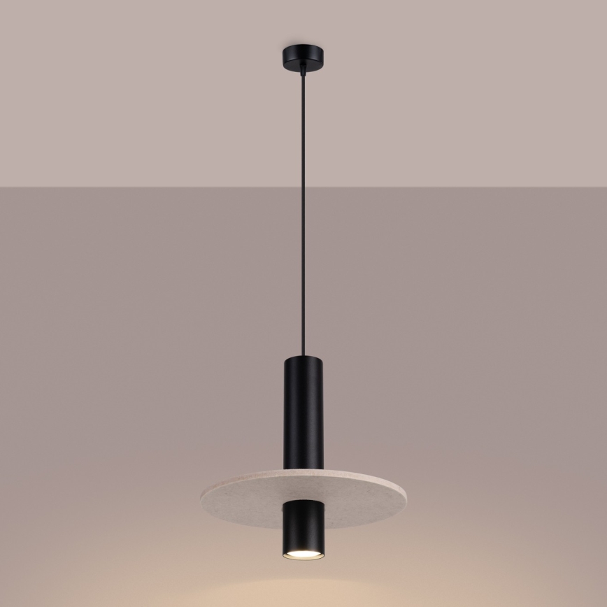 Pendellampa PELTA med sladd 1xGU10/10W/230V svart/kräm