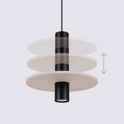 Pendellampa PELTA med sladd 1xGU10/10W/230V svart/kräm