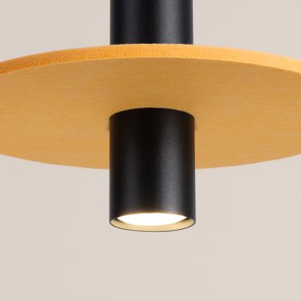 Pendellampa PELTA med sladd 1xGU10/10W/230V svart/gul