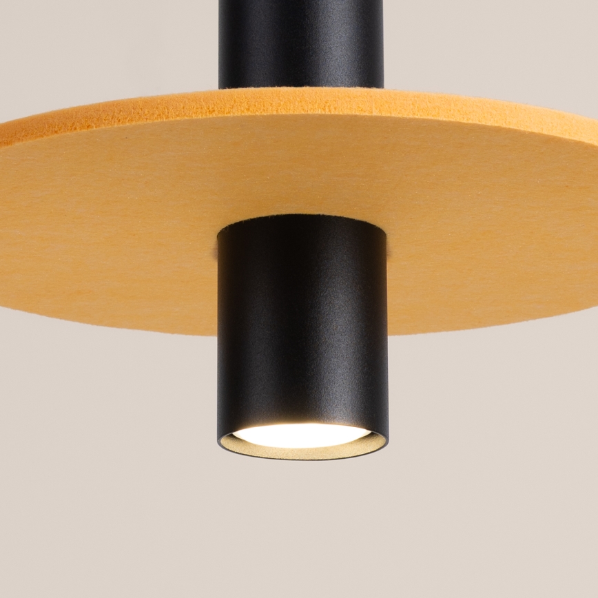 Pendellampa PELTA med sladd 1xGU10/10W/230V svart/gul