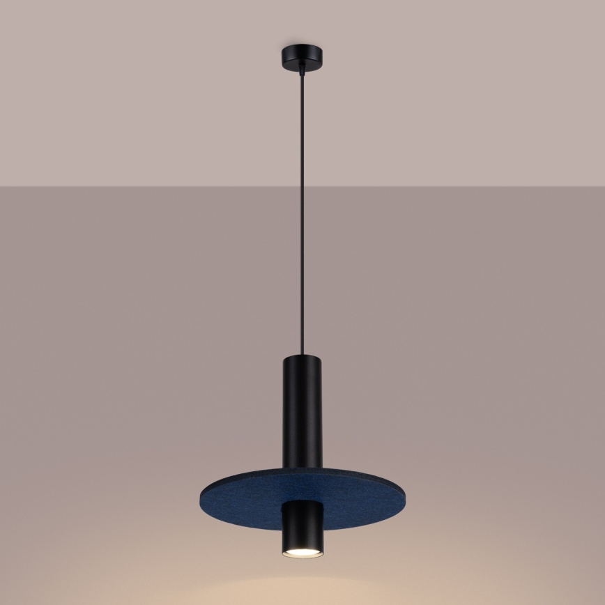 Pendellampa med kabel PELTA 1xGU10/10W/230V svart/blå