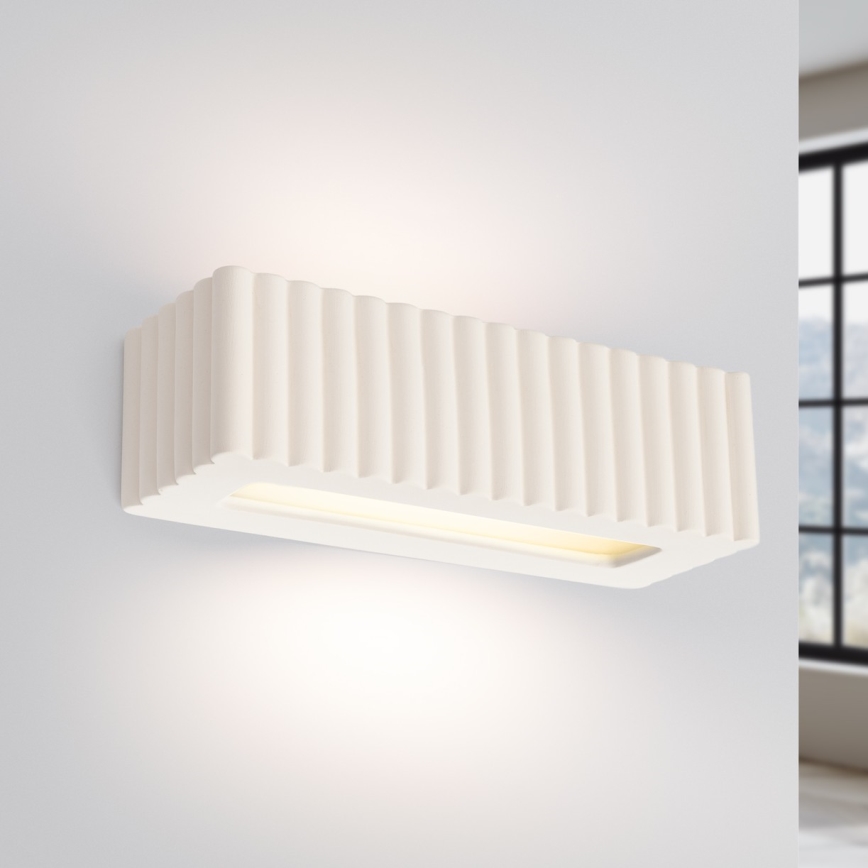 Vägglampa RIGATA 1xE27/15W/230V keramik/vit