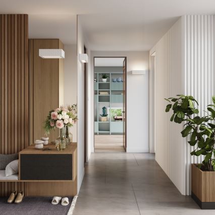 Vägglampa RIGATA 1xE27/15W/230V keramik/vit