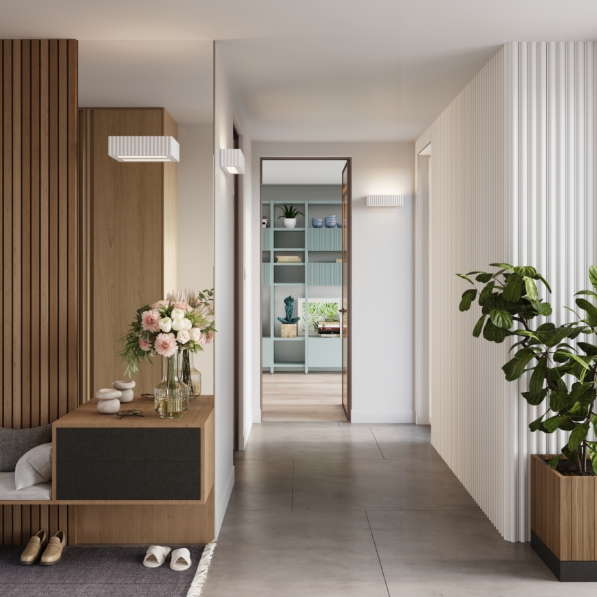 Vägglampa RIGATA 1xE27/15W/230V keramik/vit