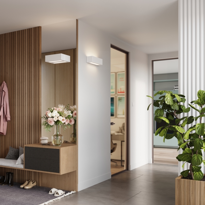 Vägglampa RIGATA 1xE27/15W/230V keramik/vit