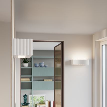 Vägglampa RIGATA 1xE27/15W/230V keramik/vit