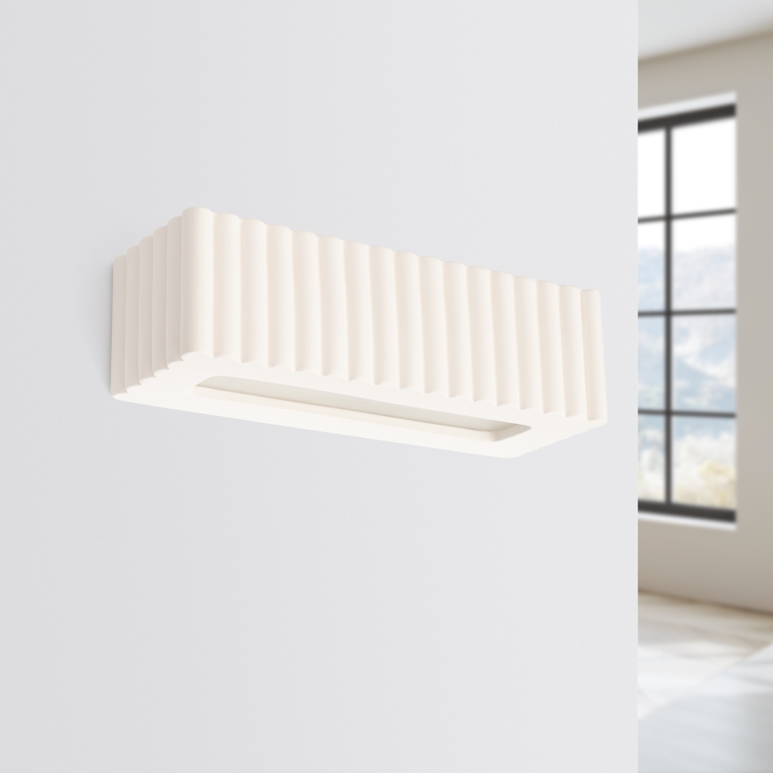 Vägglampa RIGATA 1xE27/15W/230V keramik/vit