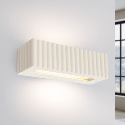 Vägglampa RIGATA 1xE27/15W/230V keramik/krämvit