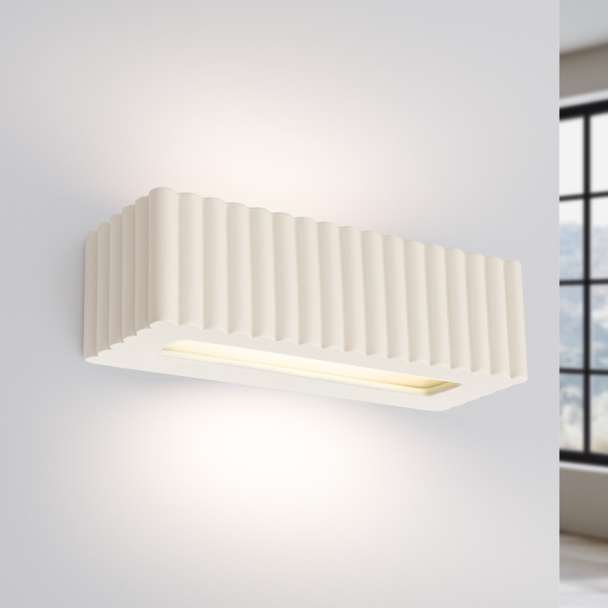 Vägglampa RIGATA 1xE27/15W/230V keramik/krämvit