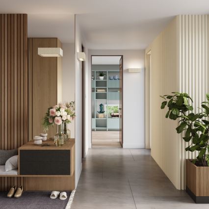 Vägglampa RIGATA 1xE27/15W/230V keramik/krämvit