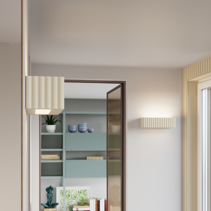 Vägglampa RIGATA 1xE27/15W/230V keramik/krämvit