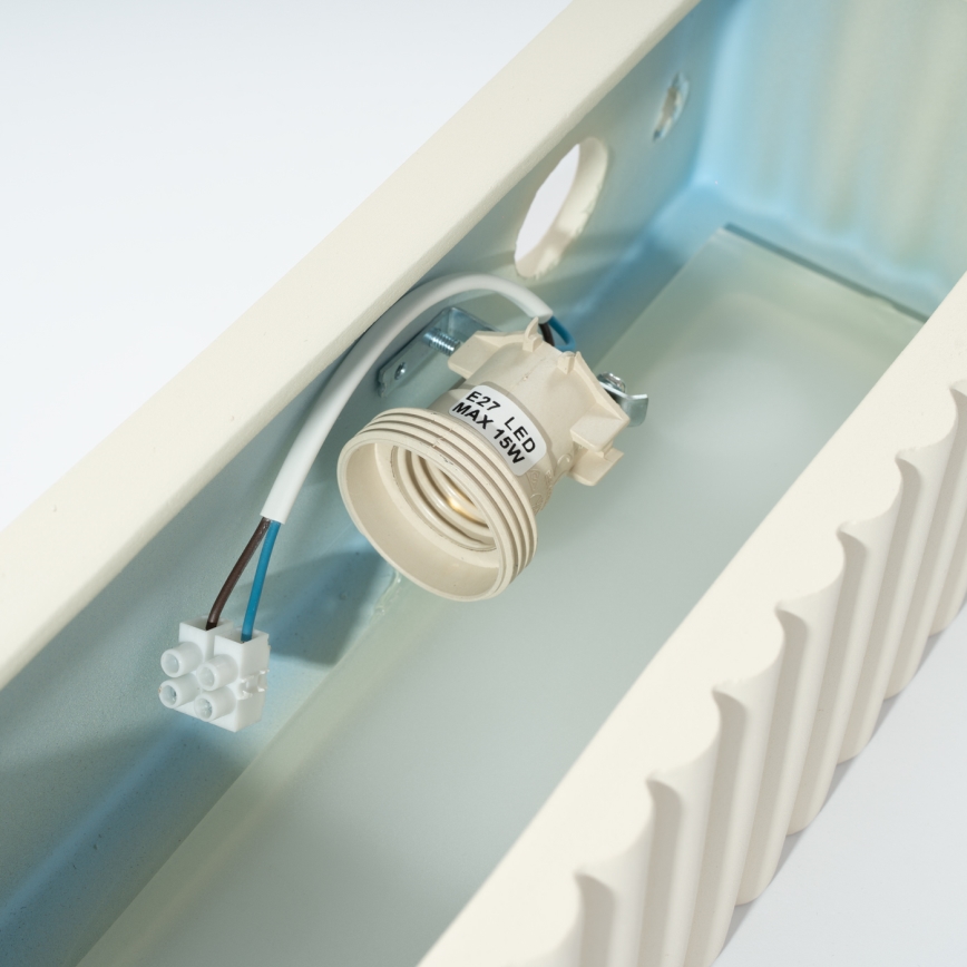 Vägglampa RIGATA 1xE27/15W/230V keramik/krämvit