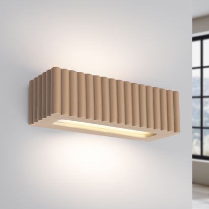 Vägglampa RIGATA 1xE27/15W/230V keramik/taupe