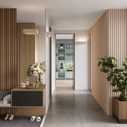 Vägglampa RIGATA 1xE27/15W/230V keramik/taupe