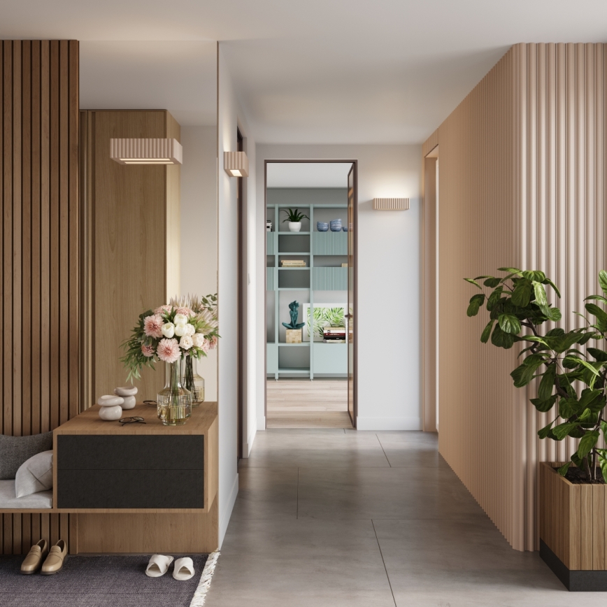 Vägglampa RIGATA 1xE27/15W/230V keramik/taupe