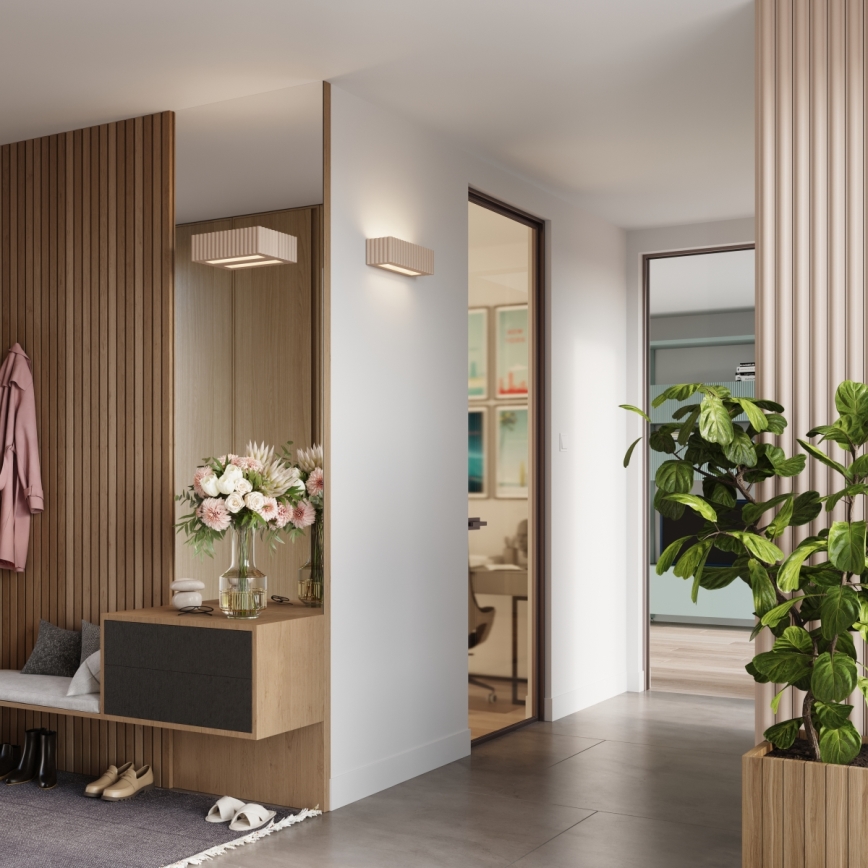 Vägglampa RIGATA 1xE27/15W/230V keramik/taupe