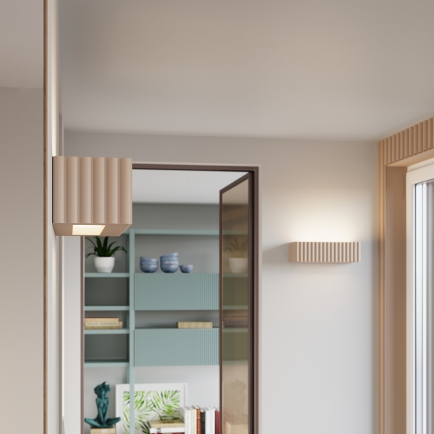 Vägglampa RIGATA 1xE27/15W/230V keramik/taupe