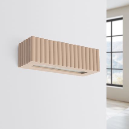 Vägglampa RIGATA 1xE27/15W/230V keramik/taupe