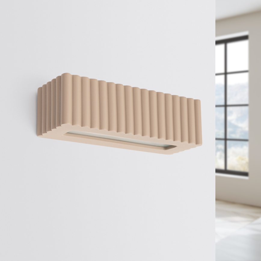 Vägglampa RIGATA 1xE27/15W/230V keramik/taupe