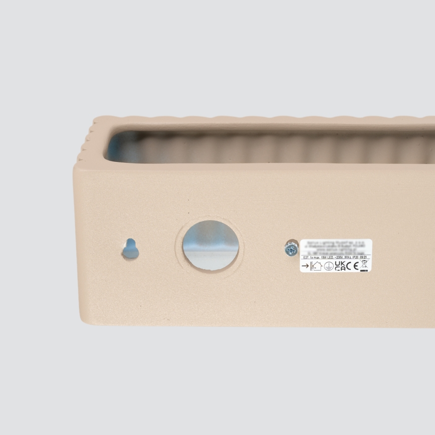 Vägglampa RIGATA 1xE27/15W/230V keramik/taupe