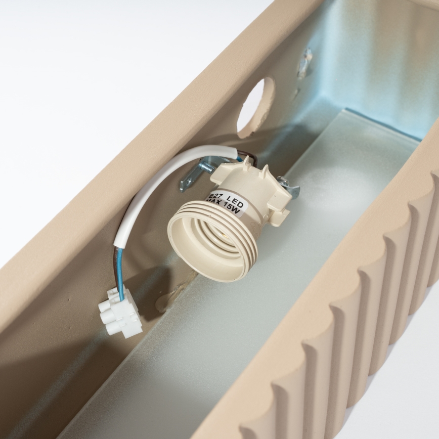 Vägglampa RIGATA 1xE27/15W/230V keramik/taupe
