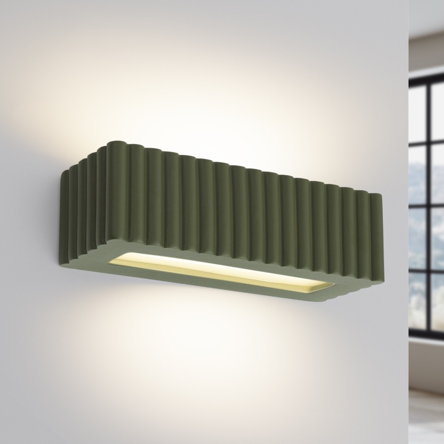 Vägglampa RIGATA 1xE27/15W/230V keramik/grön