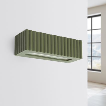 Vägglampa RIGATA 1xE27/15W/230V keramik/grön
