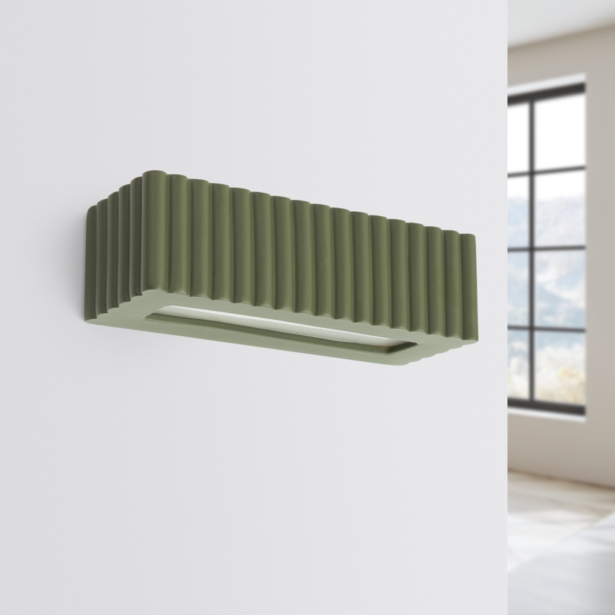 Vägglampa RIGATA 1xE27/15W/230V keramik/grön