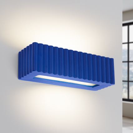 Vägglampa RIGATA 1xE27/15W/230V keramik/blå