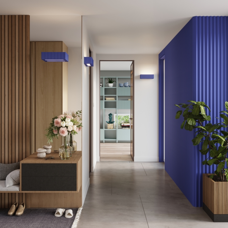 Vägglampa RIGATA 1xE27/15W/230V keramik/blå
