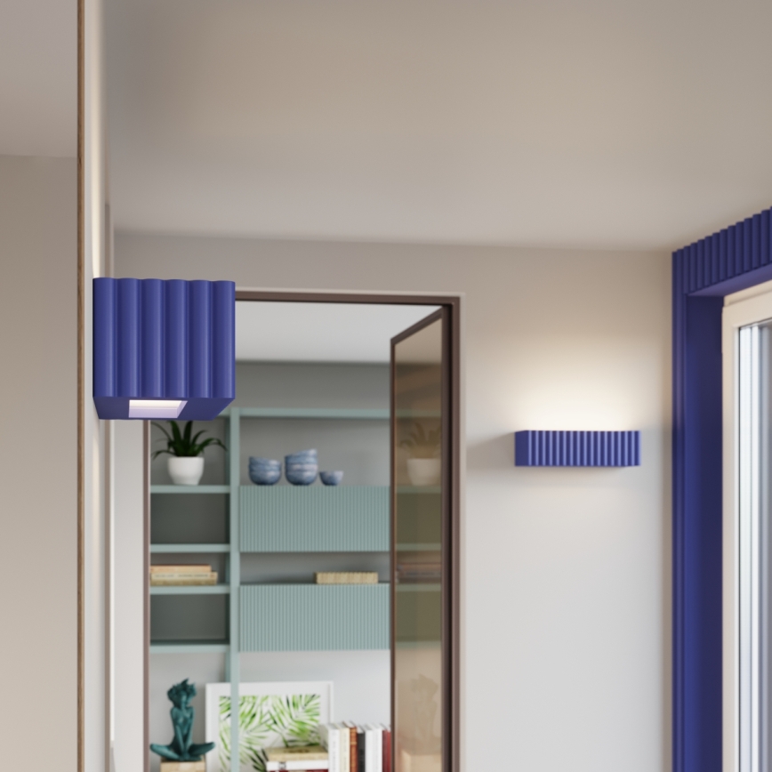 Vägglampa RIGATA 1xE27/15W/230V keramik/blå