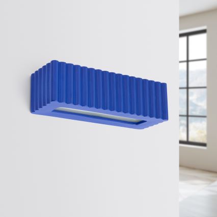 Vägglampa RIGATA 1xE27/15W/230V keramik/blå