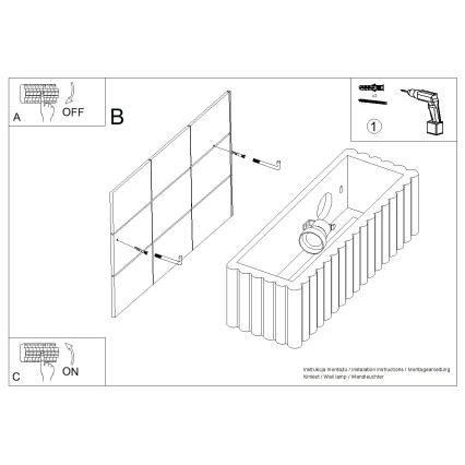 Vägglampa RIGATA 1xE27/15W/230V keramik/blå