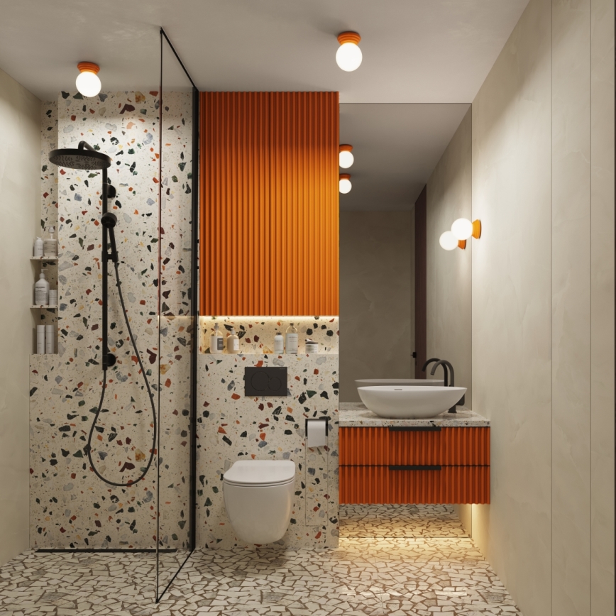 Badrumsvägglampa ZORI 1xG9/8W/230V IP44 orange