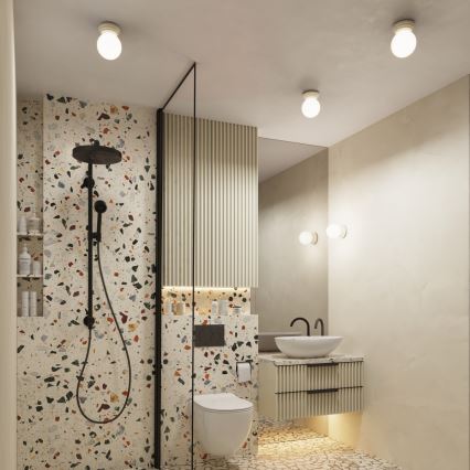 Badrumstaklampa ZORI 1xG9/8W/230V Ø 12 cm IP44 beige