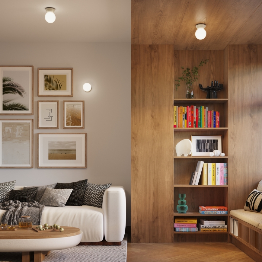 Badrumstaklampa ZORI 1xG9/8W/230V Ø 12 cm IP44 beige