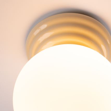 Badrumstaklampa ZORI 1xG9/8W/230V Ø 12 cm IP44 beige