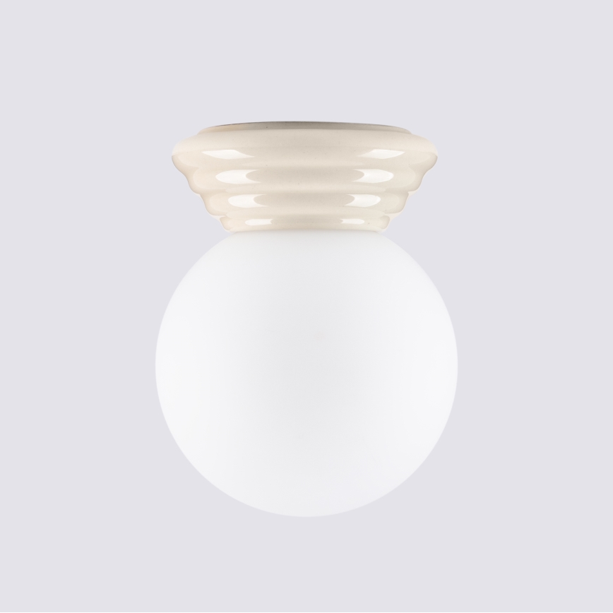 Badrumstaklampa ZORI 1xG9/8W/230V Ø 12 cm IP44 beige